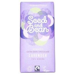 Seed and Bean Organic Extra Dark Chocolate Bar - Lavender - 85g