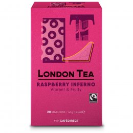 Case of 6 - London Tea Company Fairtrade Raspberry Inferno Tea - 20 bags