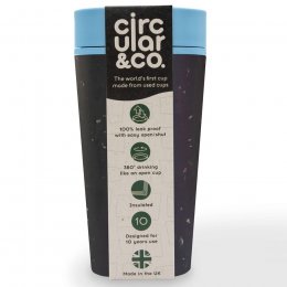 Circular & Co Black & Faraway Blue Reusable Coffee Cup - 340ml