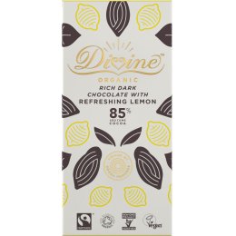 Divine Organic 85 percent  Dark Chocolate with Lemon - 80g