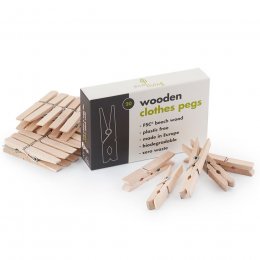 ecoLiving Wooden Clothes Pegs