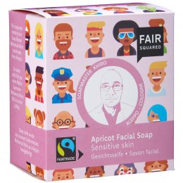 Fair Squared Apricot Facial Soap with Cotton Soap Bag - Sensitive Skin - 2 x 80g
