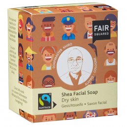Fair Squared Shea Facial Soap with Cotton Soap Bag - Dry Skin - 2 x 80g