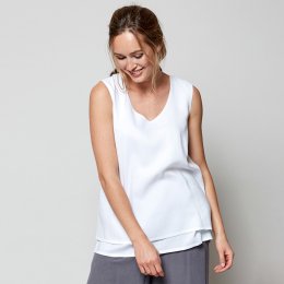 Nomads White Double Layer Vest Top