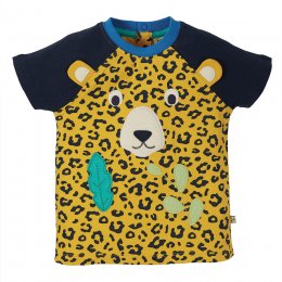 Frugi Leopard Spot Happy Raglan T-Shirt
