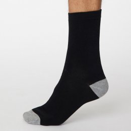 Thought Black Solid Jack Bamboo Socks - UK 7-11