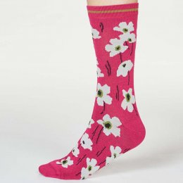 Thought Magenta Pink Peggie Floral Socks - UK 4-7