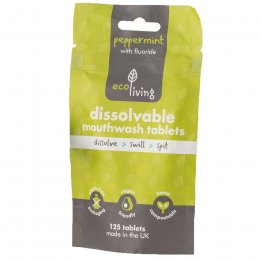 ecoLiving Dissolvable Mouthwash Tablets - Peppermint Fluoride - 125 tabs