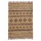 Blockprint Jute Rug with Wool and Recycled Sari - 120 x 180cm