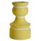 Hand Carved Mango Wood Candlestick - Yellow - 10cm